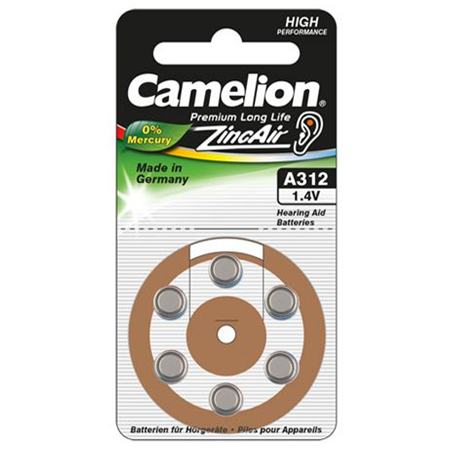 Camelion | A312/DA312/ZL312 | Zinc air cells | 6 pc(s)