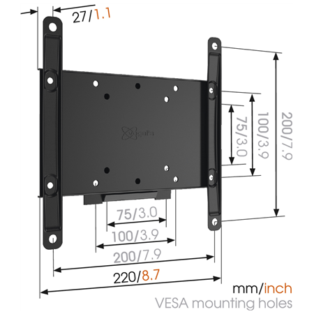 Vogels | Wall mount | MA2000-A1 | Fixed | 26-40 " | Maximum weight (capacity) 30 kg | Black