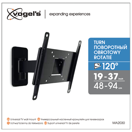 Vogels | Wall mount | MA2030-A1 | Full motion | 19-40 " | Maximum weight (capacity) 15 kg | Black