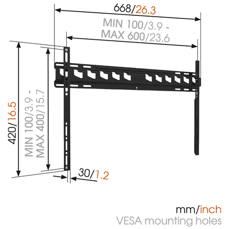 Vogels | Wall mount | MA4000-A1 | Fixed | 40-80 " | Maximum weight (capacity) 80 kg | Black