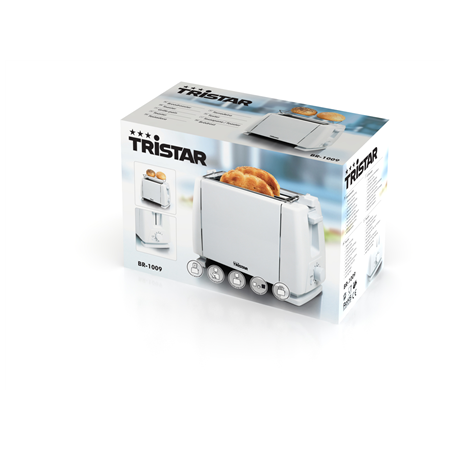 Toaster | Tristar | BR-1009 | Power 750 W | Number of slots 2 | Housing material Metal | White