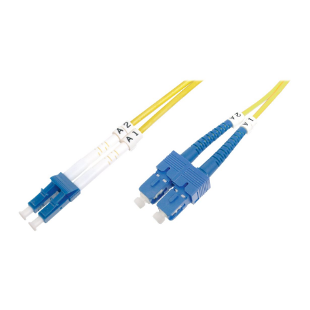 Digitus | Patch Cord | DK-2932-02 | Cable diameter 3 mm; Cable type: I-VH 2E9/125µ; Fiber diameter: 09/125µ; Connector 1/2: LC/S