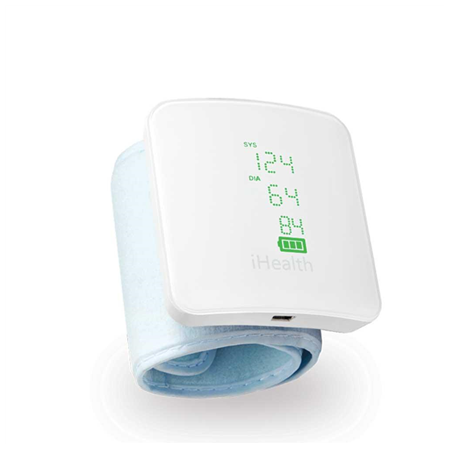 iHealth | Wrist Blood Pressure Monitor | BP7S | White | Blood pressure readings are stored on the secure, free, HIPAA compliant
