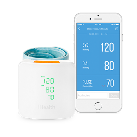 iHealth | Wrist Blood Pressure Monitor | BP7S | White | Blood pressure readings are stored on the secure, free, HIPAA compliant