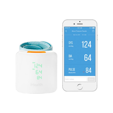 iHealth | Wrist Blood Pressure Monitor | BP7S | White | Blood pressure readings are stored on the secure, free, HIPAA compliant