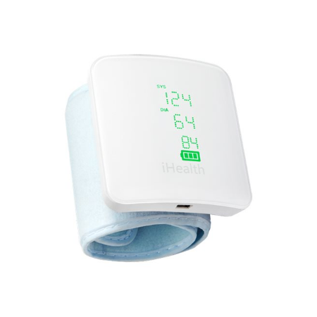 iHealth | Wrist Blood Pressure Monitor | BP7S | White | Blood pressure readings are stored on the secure, free, HIPAA compliant