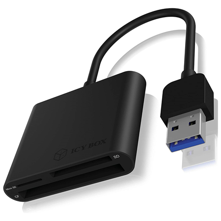 Raidsonic | ICY BOX | IB-CR301-U3 USB 3.0 External card reader | USB 3.0 Type-A | 3 x card reader slot: CF, SD, microSD