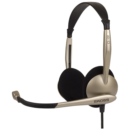 Koss | Headphones | CS100 | Wired | On-Ear | Microphone | Black/Gold