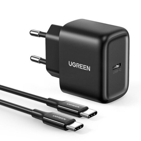 Ugreen CD250 25W USB-C Įkroviklis su USB-C kabeliu 2.0m juodas