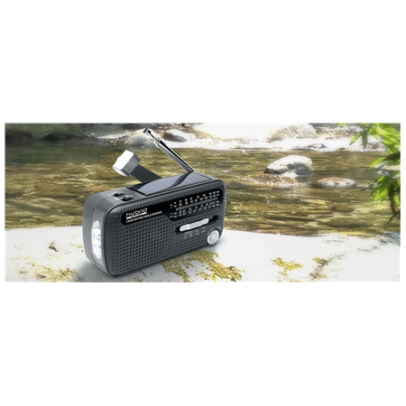 Muse | Radio Power supply by dynamo and solar | MH-07DS | Black