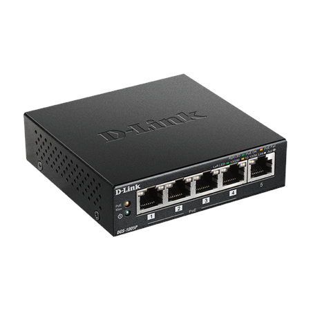D-Link | Switch | DGS-1005P | Unmanaged | Desktop | Gigabit Ethernet (copper) ports quantity 5 | Power over Ethernet (PoE) ports