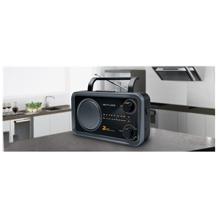 Muse | 2-bands portable radio | M-06DS | AUX in | Grey