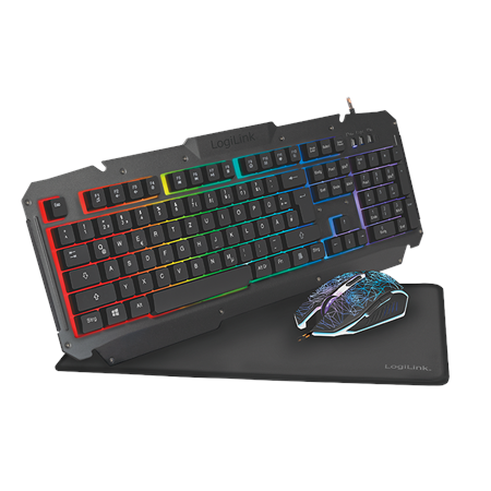 Logilink | Gaming-Set, keyboard, mouse and mouspad | ID0185 | Keyboard, Mouse and Pad Set | Wired | Mouse included | DE | Numeri