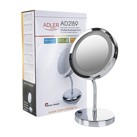 Adler | Mirror | AD 2159 | 15 cm | LED mirror | Chrome