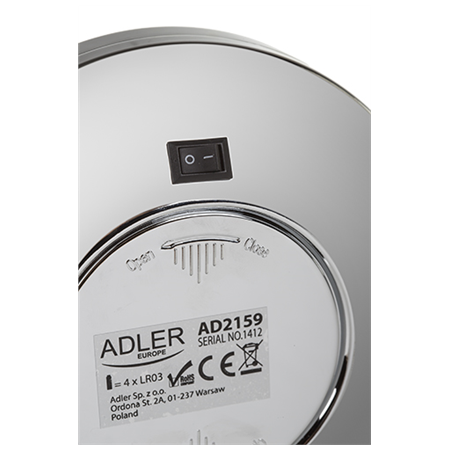 Adler | Mirror | AD 2159 | 15 cm | LED mirror | Chrome