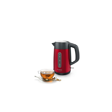 Bosch | Kettle | DesignLine TWK4P434 | Electric | 2400 W | 1.7 L | Stainless steel | 360° rotational base | Red/Black
