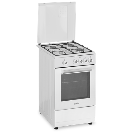 Simfer | Cooker | 4401SGRBB | Hob type Gas | Oven type Gas | White | Width 50 cm | Depth 55 cm | 49 L