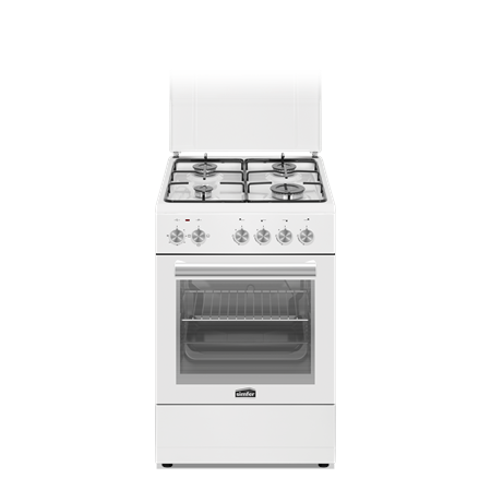 Simfer | Cooker | 4403SERBB | Hob type Gas | Oven type Electric | White | Width 50 cm | Electronic ignition | Depth 55 cm | 48 L