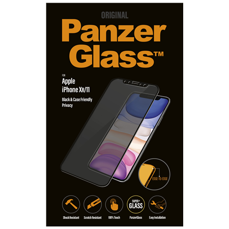 PanzerGlass | P2665 | Screen protector | Apple | iPhone Xr/11 | Tempered glass | Black | Confidentiality filter; Full frame cove