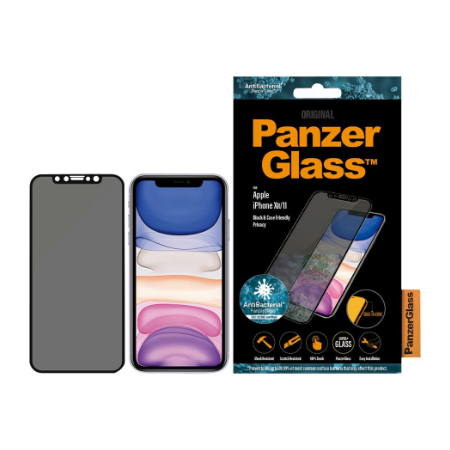 PanzerGlass | P2665 | Screen protector | Apple | iPhone Xr/11 | Tempered glass | Black | Confidentiality filter; Full frame cove