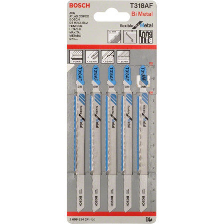 Bosch 2608634241 bimetalinė pjūklo geležtė (5 vnt.)