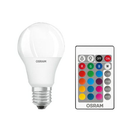 LED Star+ Classic A RGBW FR 60 dimmable 9W/827 E27 bulb with Remote Control | 9 W | RGBW