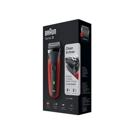 Braun | Series 3 Shaver | 300s | NiMH | Red