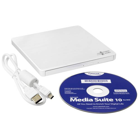 H.L Data Storage | Ultra Slim Portable DVD-Writer | GP60NW60 | Interface USB 2.0 | DVD±R/RW | CD read speed 24 x | CD write spee