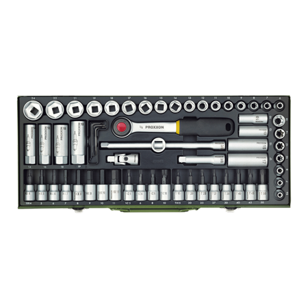 Proxxon | Socket and Ratchet Set, 3/8" | 65 pc(s)