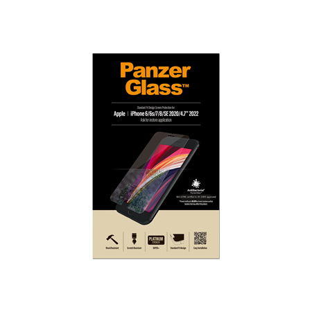 PanzerGlass | Screen Protector | Apple | Iphone 6/6s/7/8/SE (2020) | Glass | Crystal Clear | Clear Screen Protector