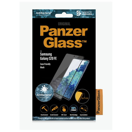 PanzerGlass | Samsung | Galaxy S20 FE CF | Glass | Black | Works with face recognition and is compatible with the in-screen fing