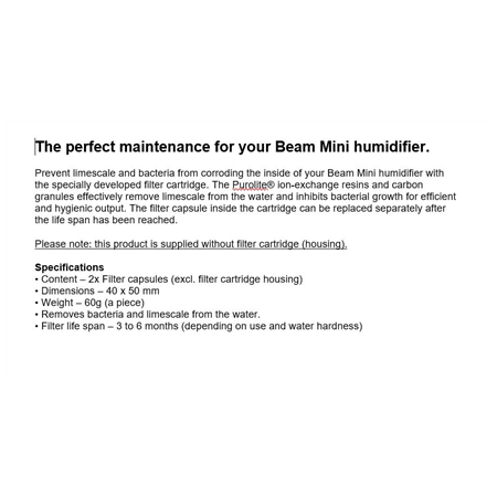 Anti-calc & Antibacterial Filter Capsules (2x) | For Beam mini | White