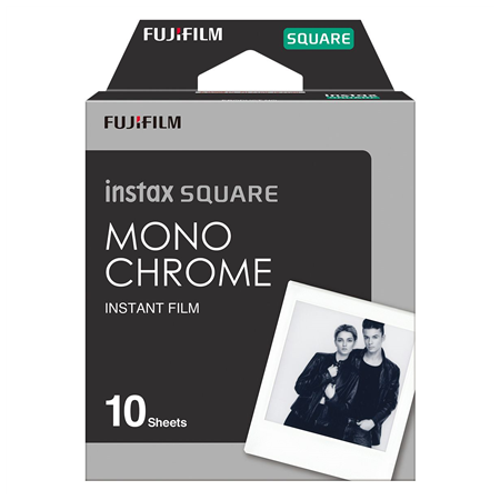 Fujifilm | Instax Square Monochrome (10pl) Instant Film | 86 x 72 mm | Image area: 62 × 62 mm | Quantity 10