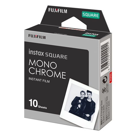 Fujifilm | Instax Square Monochrome (10pl) Instant Film | 86 x 72 mm | Image area: 62 × 62 mm | Quantity 10