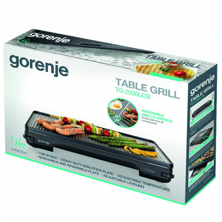 Gorenje | Grill | TG2000LCB | Table | 2000 W | Black