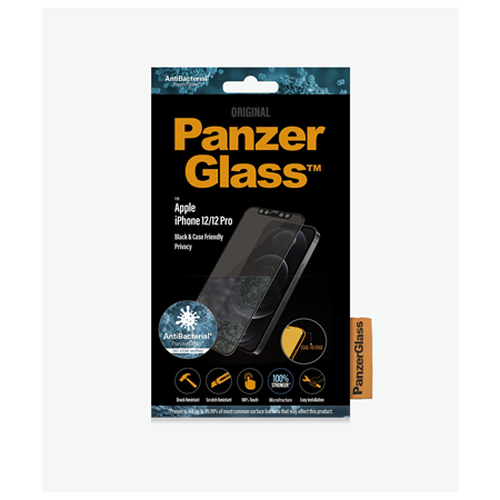 PanzerGlass | Apple | For iPhone 12/12 Pro | Glass | Black | Case Friendly | Privacy glass