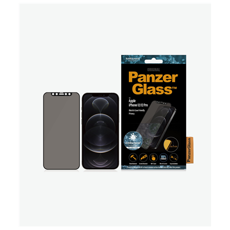 PanzerGlass | Apple | For iPhone 12/12 Pro | Glass | Black | Case Friendly | Privacy glass
