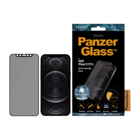 PanzerGlass | Apple | For iPhone 12/12 Pro | Glass | Black | Case Friendly | Privacy glass