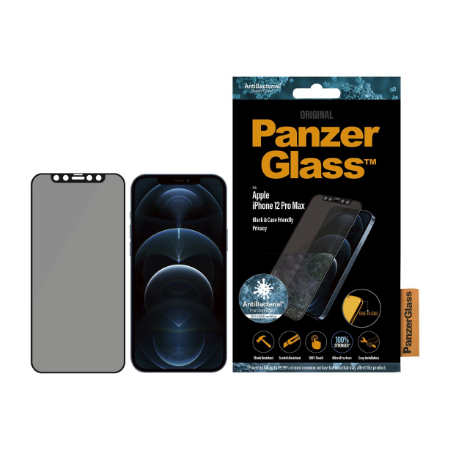 PanzerGlass | Apple | iPhone 12 Pro Max | Glass | Black | Privacy glass