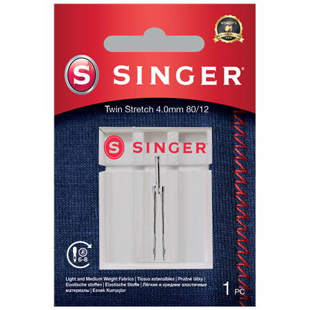 Singer | Twin Stretch Needle, Decorative, 4.0 80/12 1PK