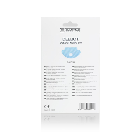 Ecovacs | Mopping cloth for OZMO 610/601 | D-CC3B | Blue