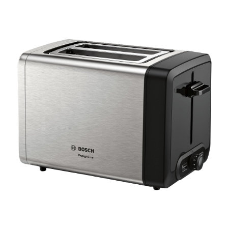 Bosch | DesignLine Toaster | TAT4P420 | Power 970 W | Number of slots 2 | Housing material Stainless Steel | Stainless steel/Bla