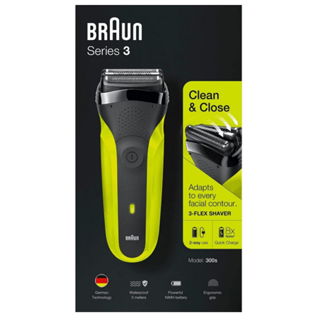 Braun | Shaver | 300s | Operating time (max) 30 min | Black/Green