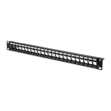 Digitus | Modular Patch Panel | DN-91411 | Black | Layout Keystone Entry: Straight; Area of application: 483 mm (19") cabinet; S