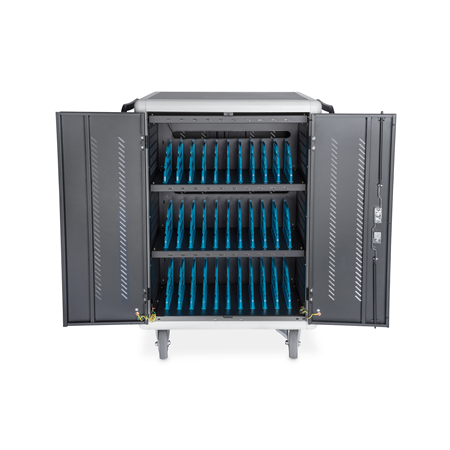 Digitus | Black | Charging Trolley 30 Notebooks / Tablets up to 16" | Pressure lock system with swiveling lever handle on the fr