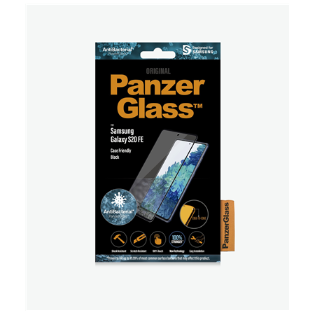 PanzerGlass | Samsng | Galaxy S21 FE CF | Hybrid glass | Black | Antibacterial; Works with in-screen fingerprint reader; Full fr