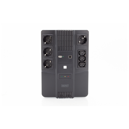 Digitus | All-in-One UPS | All-in-One UPS, 600VA/360W, LED 12V/7Ah x1, 4x CEE 7/7,3x IEC C13, USB, RJ45 | 600 VA | 360 W