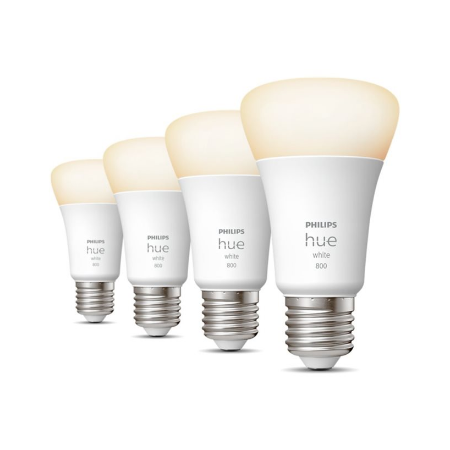 Hue W 9W A60 E27, 4pcs pack | E27 | 9 W | Warm White 2700K | Bluetooth and Zigbee