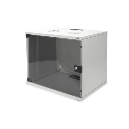 Digitus | 9U wall mounting cabinet | DN-19 09-U-S-1 | Grey | Safety class rating IP20. Lockable safety-glass door. 200° door ope