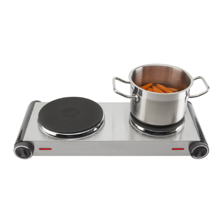 Tristar | Free standing table hob | KP-6248 | Number of burners/cooking zones 2 | Stainless Steel/Black | Electric
